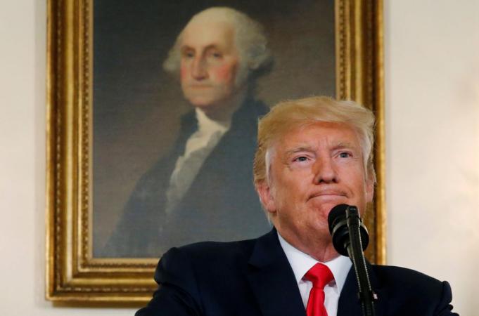 President Donald Trump is seen at the White House in Washington Aug. 14, 2017.